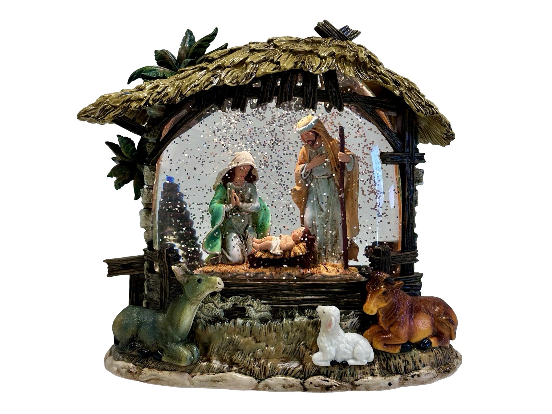 Led Water Globe Nativity Set 