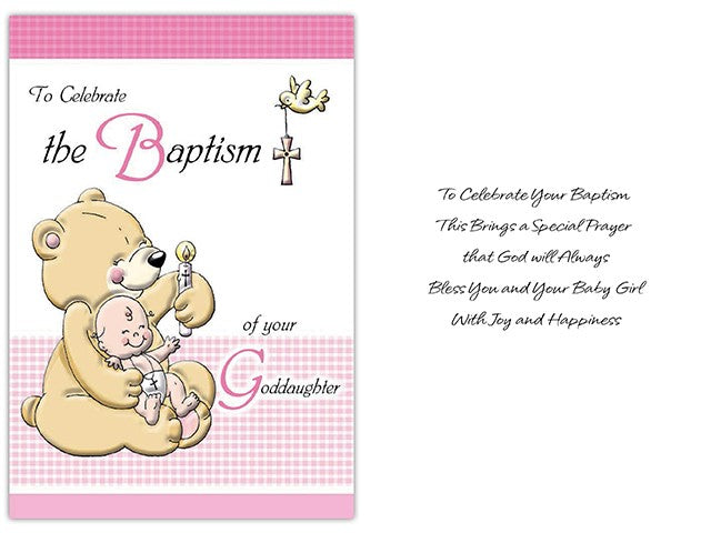 Card - On Your Baptism Dear Goddaughter (greetings To Inspire)