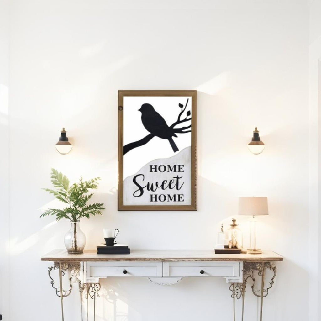 Wall Art - Home Sweet Home Metal Bird