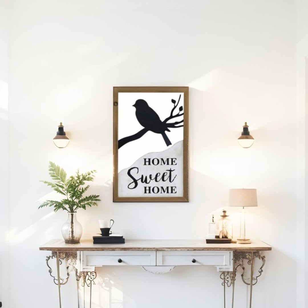 Wall Art - Home Sweet Home Metal Bird