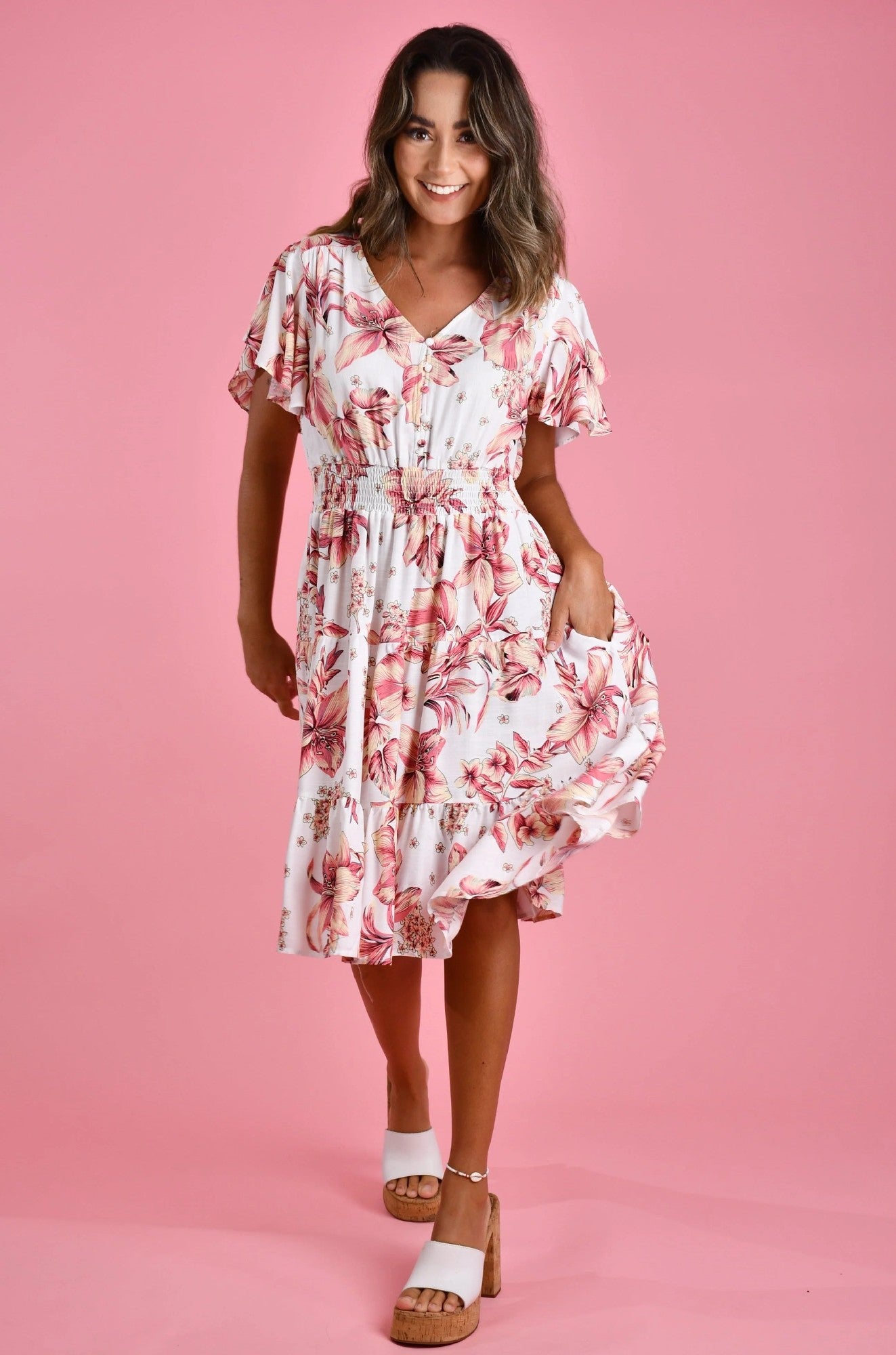 Pixie Dress - Hawaiian Breeze White Small(10) [siz:small]