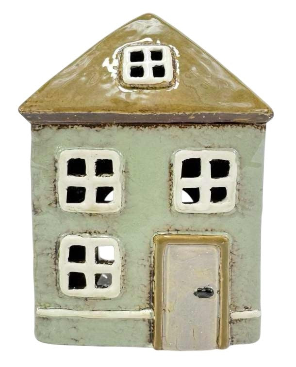 Tealight - Ceramic Light Green Cottage