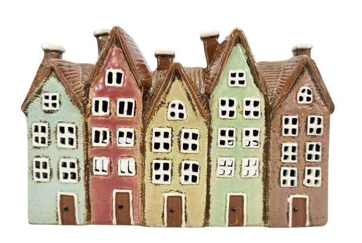 Tea Light Holder - Pastel Five House