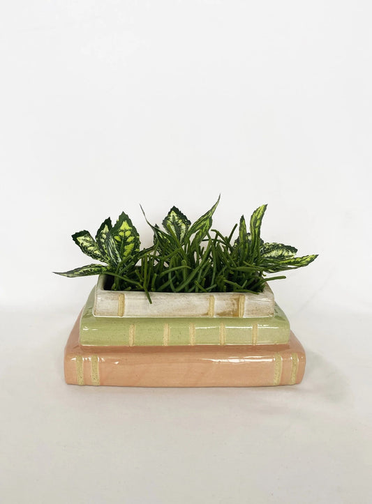 Aspen Book Planter Pinkgreen White-s
