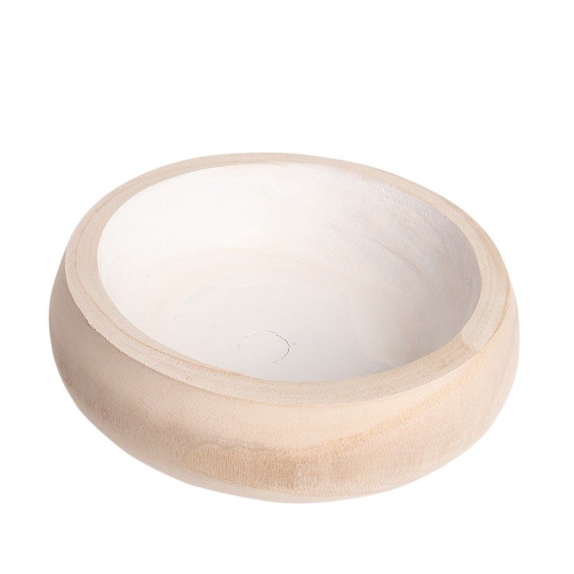Round Wooden Bowel With Raised Base 