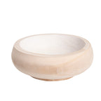 Round Wooden Bowel With Raised Base 