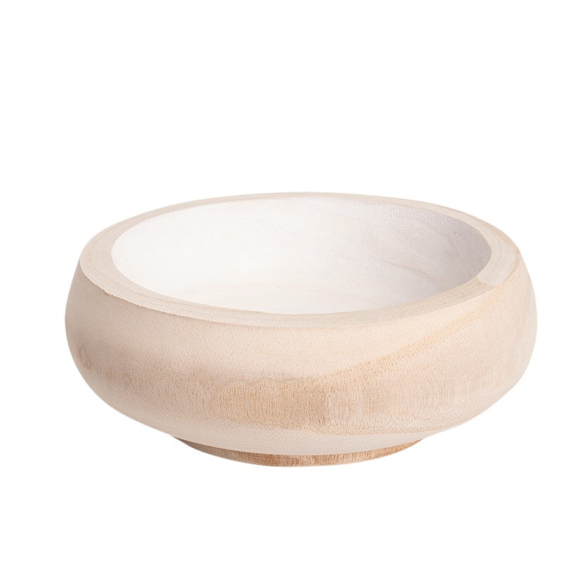 Round Wooden Bowel With Raised Base 