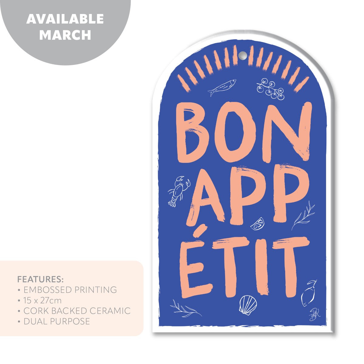 Ceramic Trivet - Bon Appetit 