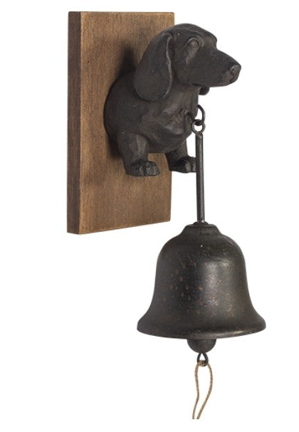 Wooden & Metal Dog Door Bell 