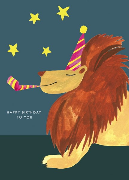 Card - Party Lion Birthday Card