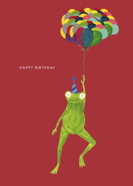 Card - Frog With Balloons