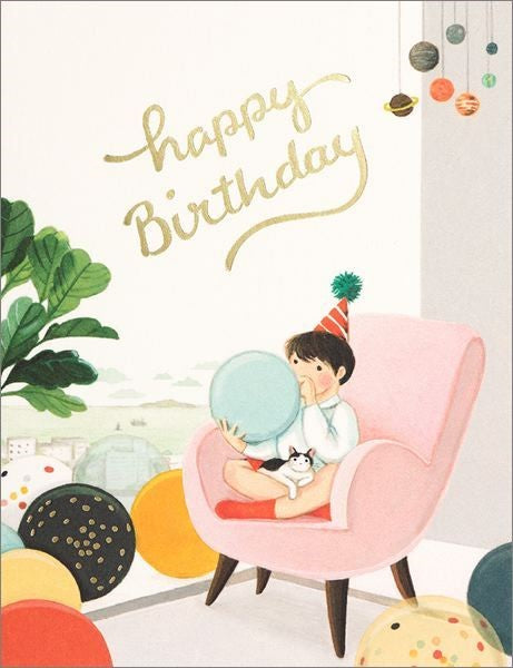 Card-blowing Balloons Birthday 