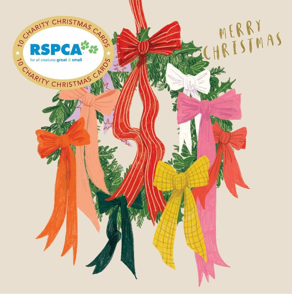 Rspca Charity Christmas Card Weath Of Ribbons