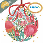 Rspca Charity Christmas Card Floral Bauble