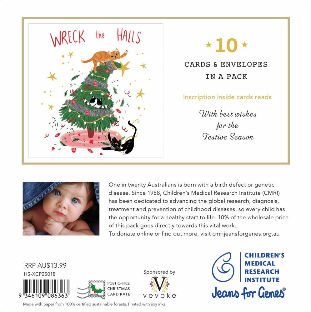 Jeans For Genes Charity Christmas Card Wreck The Halls