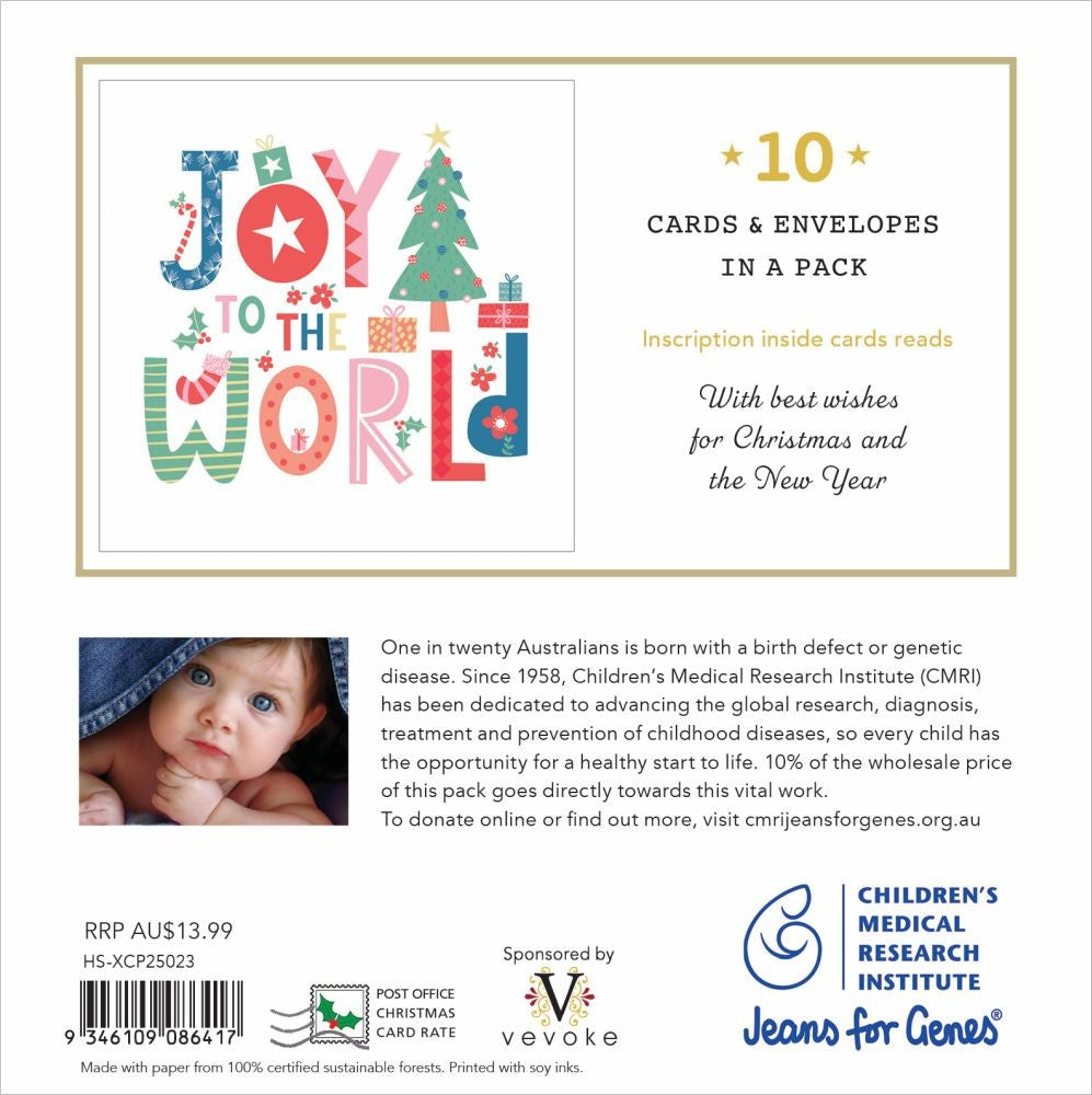 Jeans For Genes Charity Christmas Card Joy To The World