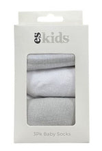 Load image into Gallery viewer, Baby Socks Boxed 3pk Grey
