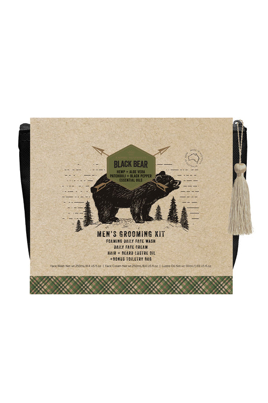 Black Bear Men's Grooming Kit - Hemp & Aloe Vera