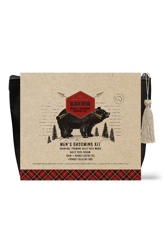 Black Bear Men's Grooming Kit - Orange & Cedarwood
