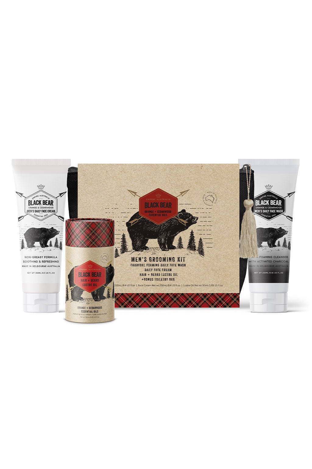 Black Bear Men's Grooming Kit - Orange & Cedarwood