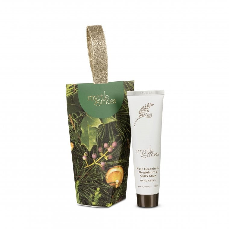 Myrtle & Moss Christmas Mini Hand Cream- Rose Geranium, Grapfruit & Clary Sage 