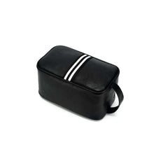 Load image into Gallery viewer, Hugo Wash Bag -  Black With Back And White Strip 

