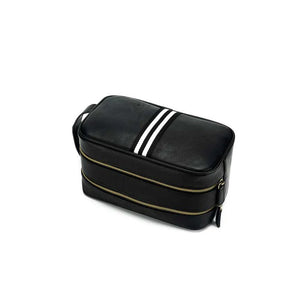 Hugo Wash Bag -  Black With Back And White Strip 