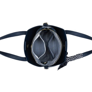Amelie Deep Navy 2 Peice Top Handle Bag 