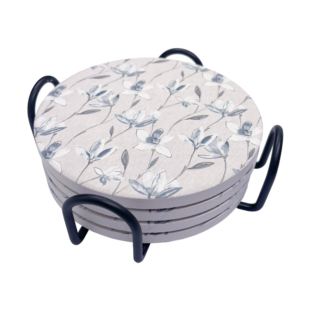 Magnolia Bloom Coaster Ceramic Set Of 4 