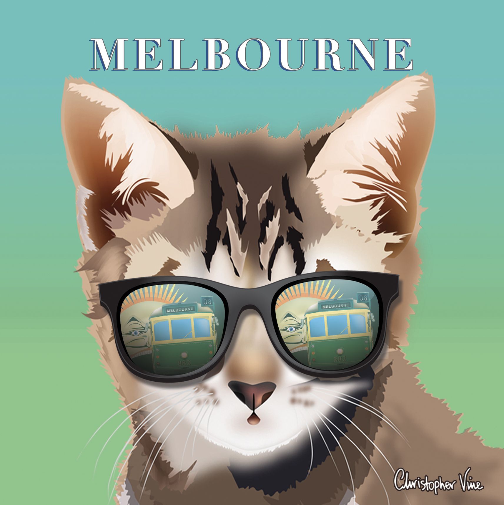 Melbourne Cat Greeting Card