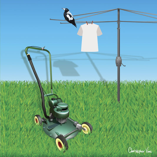 Retro Mower Greeting Card