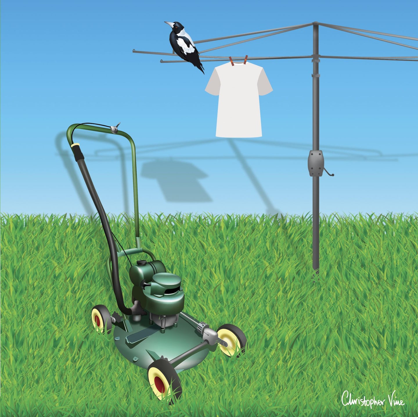 Retro Mower Greeting Card