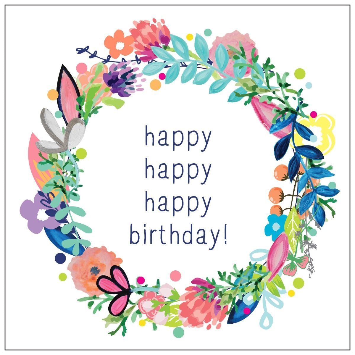 Mini Card - Wreath Happy Birthday