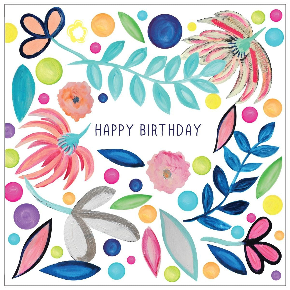 Mini Card - Floral Happy Birthday