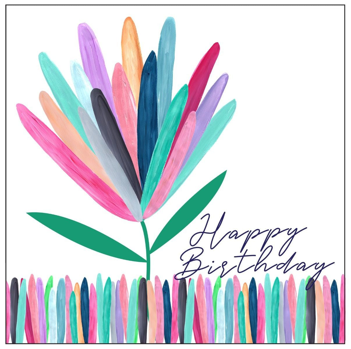 Mini Card - Coloured Protea Birthday