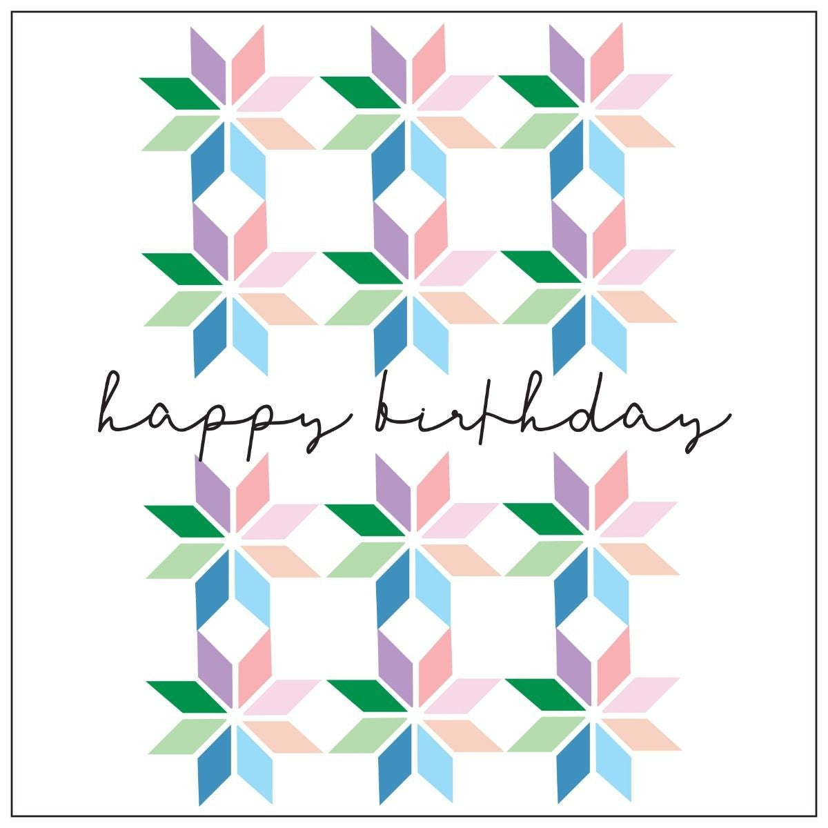 Mini Card - Geo White Birthday