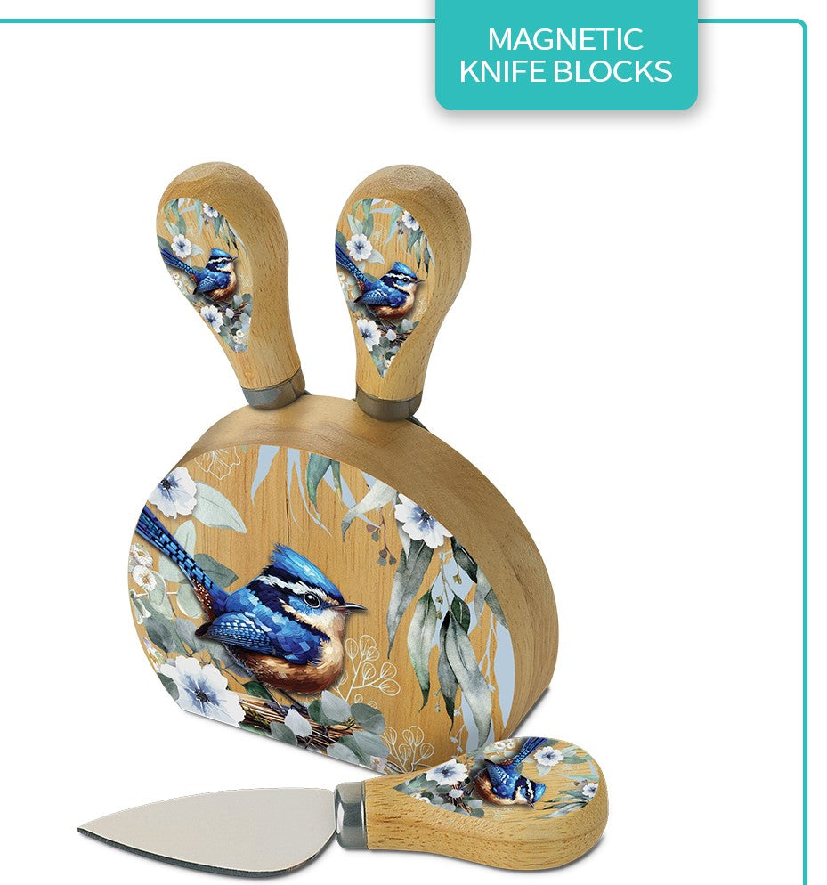 Knife Block- Cheeky Wren 