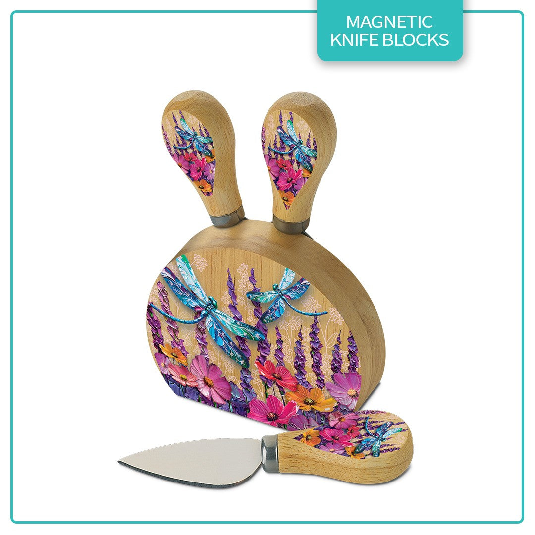 Knife Block - Playful Dragonflies 