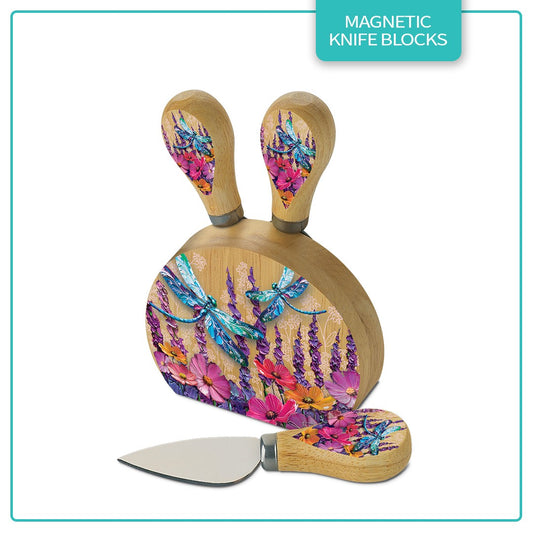 Knife Block - Playful Dragonflies 