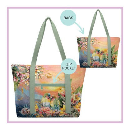 Large Tote Cooler - Love Birds 