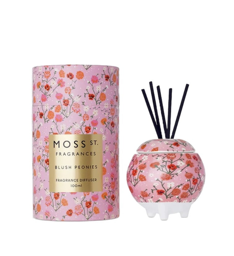 Moss St. Blush Peonies Ceramic Diffuser 100ml