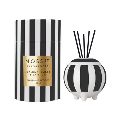 Moss St Jasmine, Amber & Saffron Ceramic Diffuser 100ml 