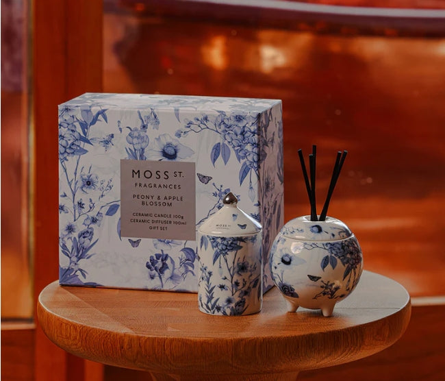 Moss St Mini Candle & Diffuser Gift Set Peony & Apple Blossom