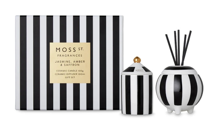 Moss St Mini Candle & Diffuser Gift Set Jasmine, Amber & Saffron