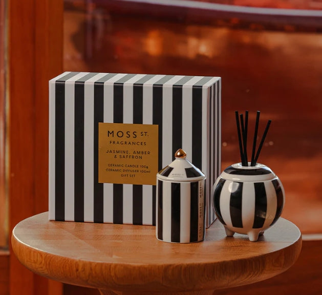 Moss St Mini Candle & Diffuser Gift Set Jasmine, Amber & Saffron