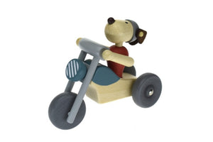 Retro Md Motorcycle With Cute Dog Drive Blue