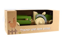 Load image into Gallery viewer, Wooden Tractor With Farm Animals
