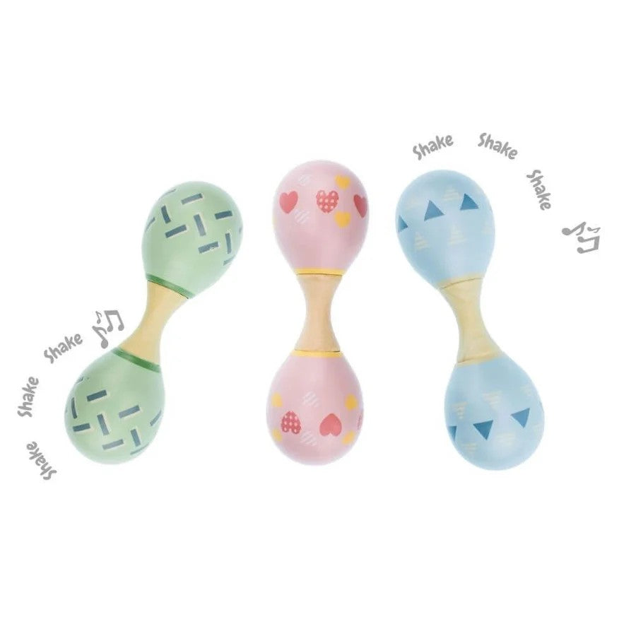 Rainbow Maraca Rattle Double Ended Assorted Colour 