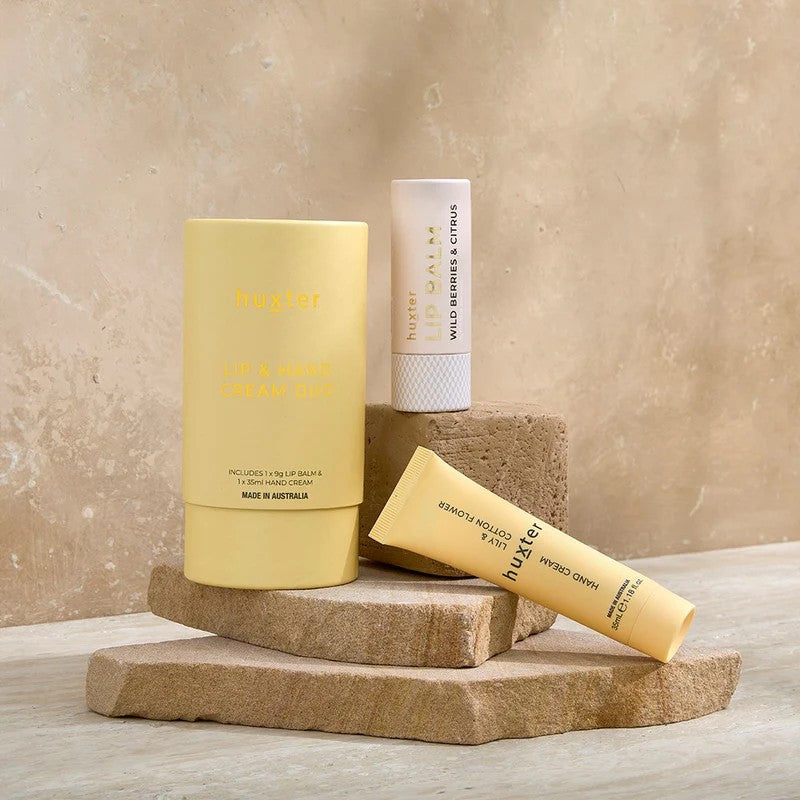 Huxter Lip & Hand Cream Duo - Lily & Cotton Flower 