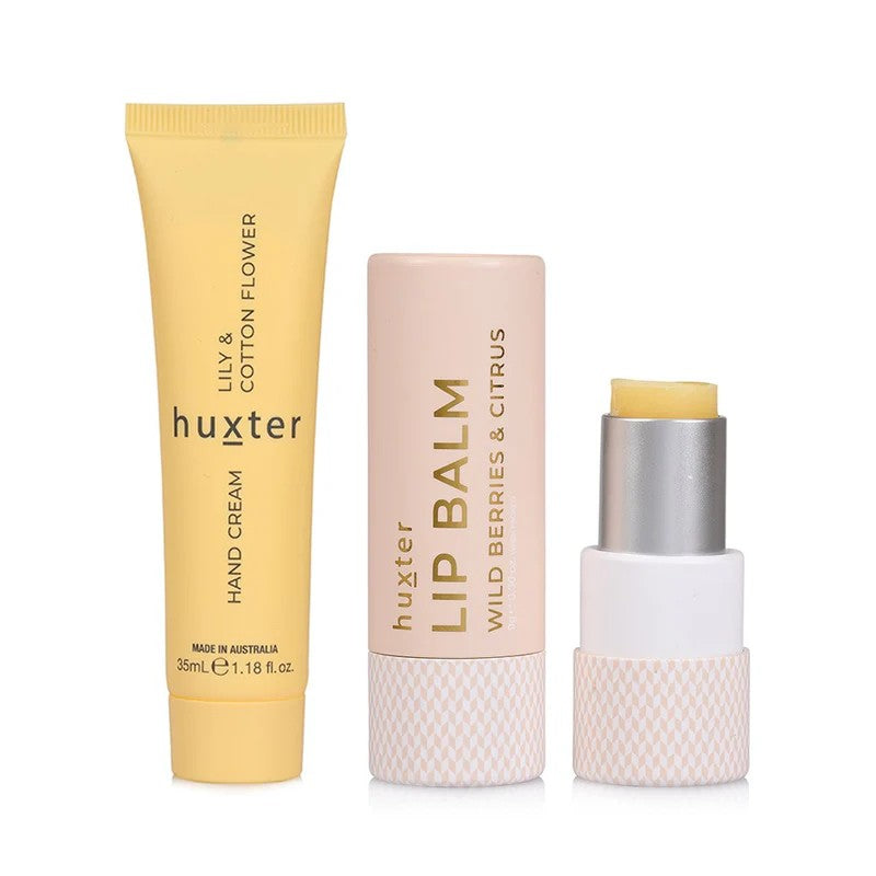 Huxter Lip & Hand Cream Duo - Lily & Cotton Flower 